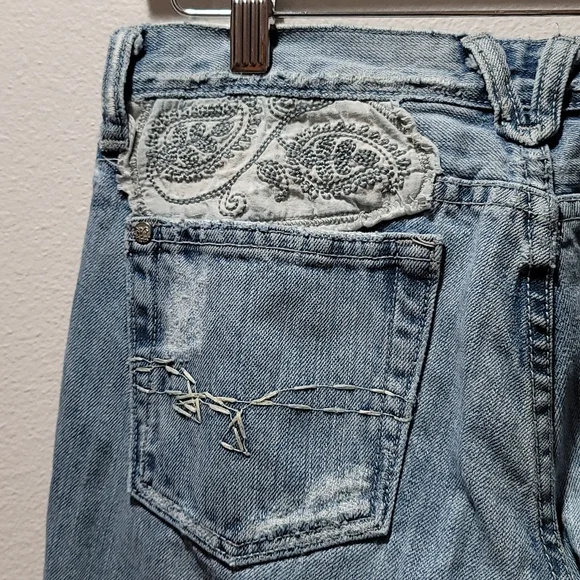 Miss Me Marilyn 26 Bootcut Patchwork Boho Cottagecore Indie Distressed Blue Jean - Picture 14 of 16